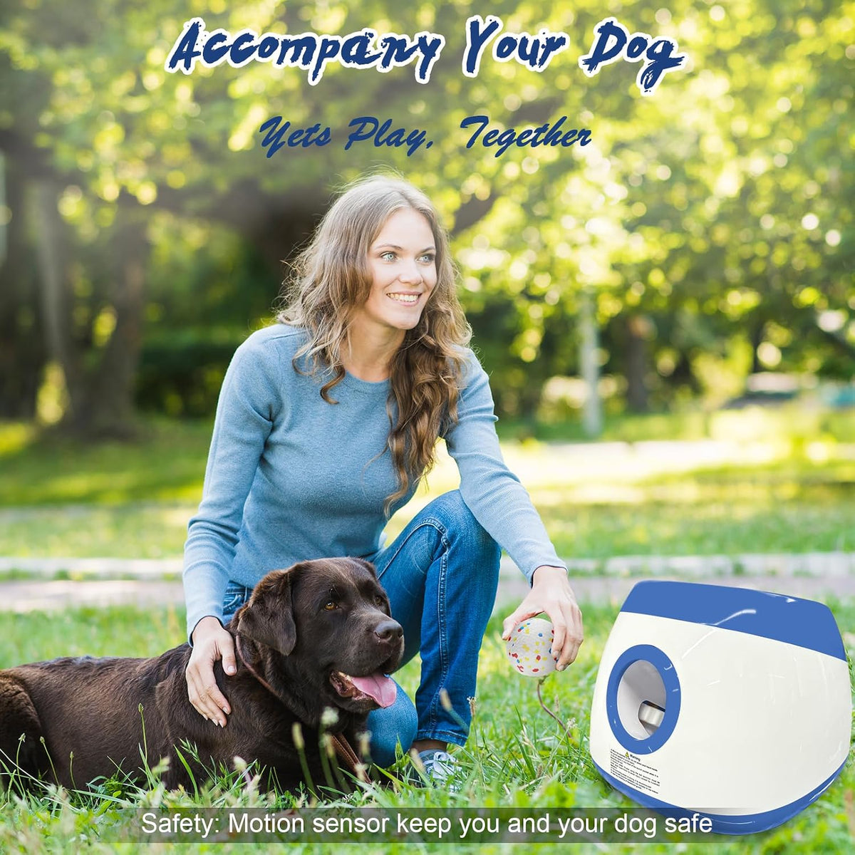 Automatic Ball Launcher for Dogs Large- 3 Distance Settings (40/60/80FT) w/Remote Control | 2.5" ETPU Tennis Balls |