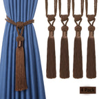 4 Pack Curtain Tiebacks Hand-Woven Tassels Holdbacks