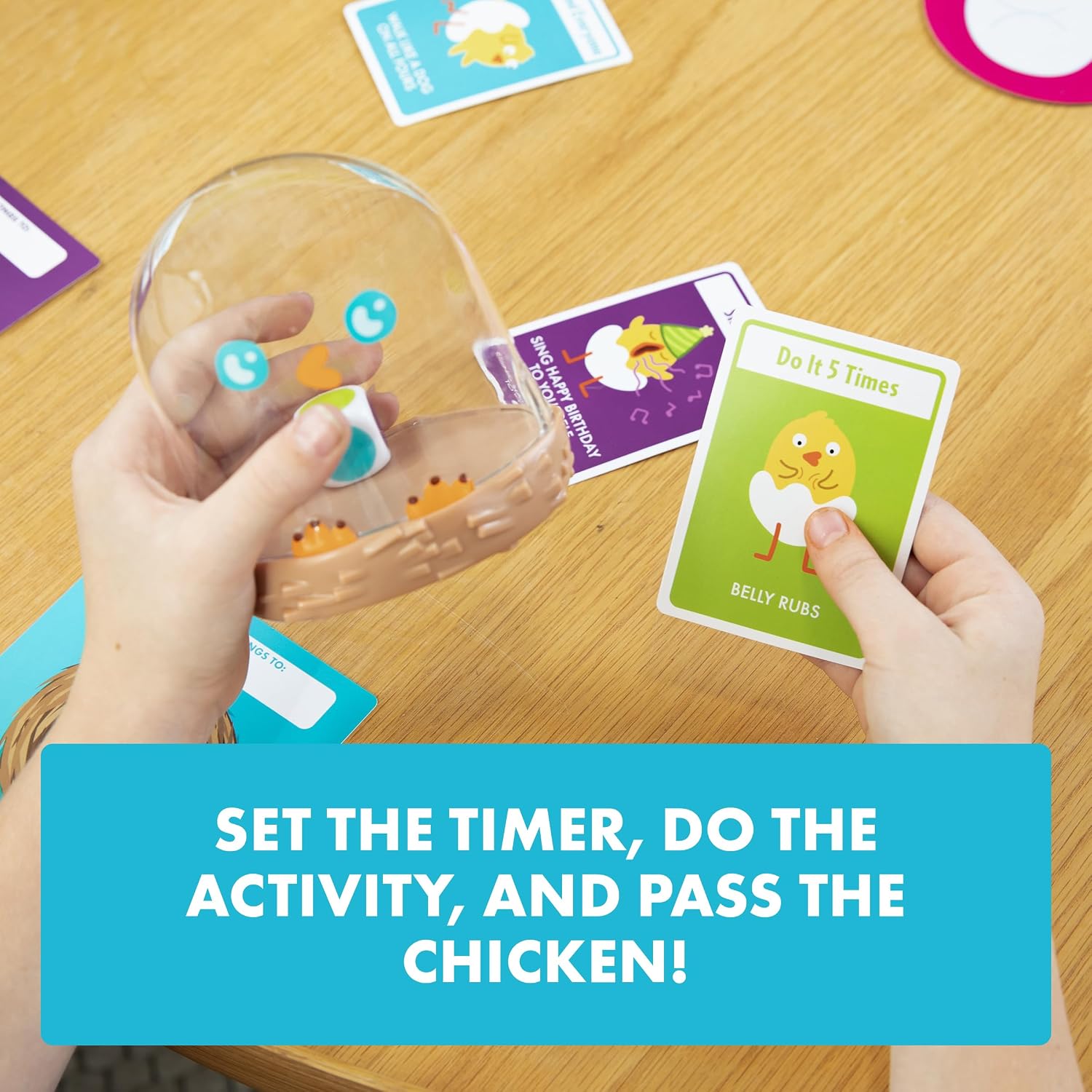 Hurry Up Chicken Butt 2-6 Players - Ages 4+ - 2 Minutes to Play - Hot Potato Style Card Game - Fun Card Game, Family