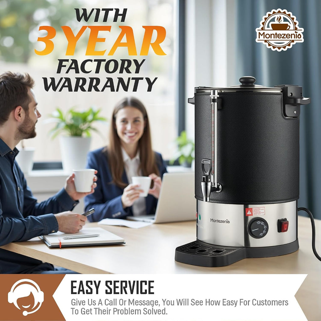 100 Cups Commercial Coffee Urn with Temp Control，Extra Large Coffee Maker