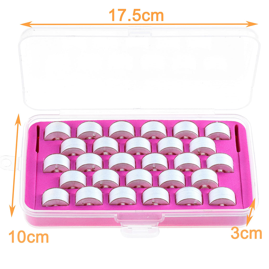 28pcs Size A SA156 Prewound Bobbin Thread - White