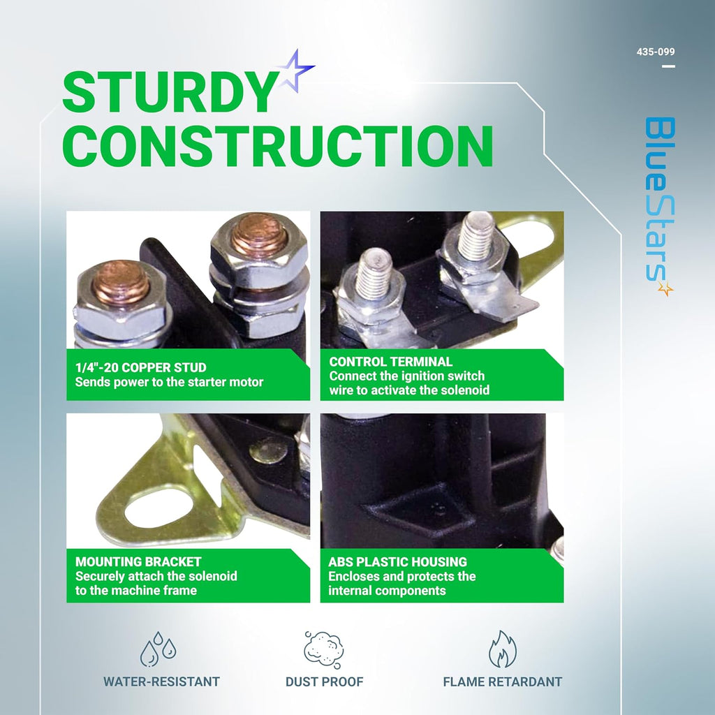 BlueStars 435-099 Starter Solenoid - Compatible with Ariens 00696900 035510