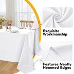 6-Pack White Tablecloths for Rectangle Tables, 90 x 156 Inches