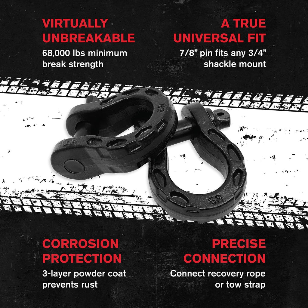 GearAmerica Mega Recovery Kit - 35,053 lbs, Black - D-Ring Shackles