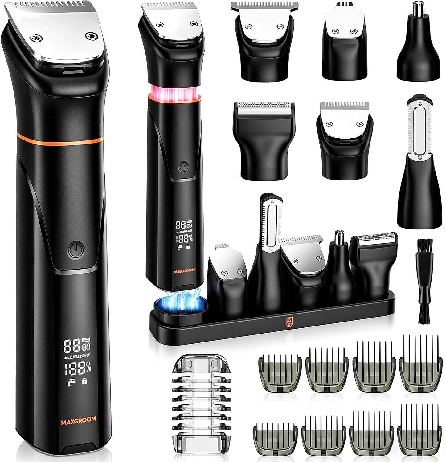 6 in 1 Beard Trimmer for Men, Waterproof Cordless Electric Razor Shaver, Men's Grooming Kit for Mustache, Hair, Face