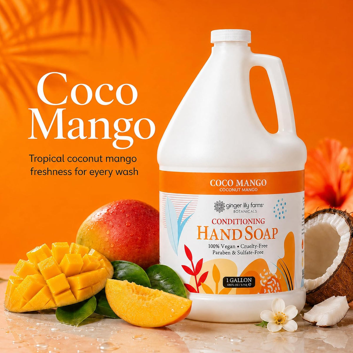 Botanicals Hand Soap, 128oz, Coco Mango