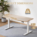 Electric Adjustable Sewing Table, 47"x24" Workbench Adjustable Height, Ergonomic Worktable for Garage, Craft Desk