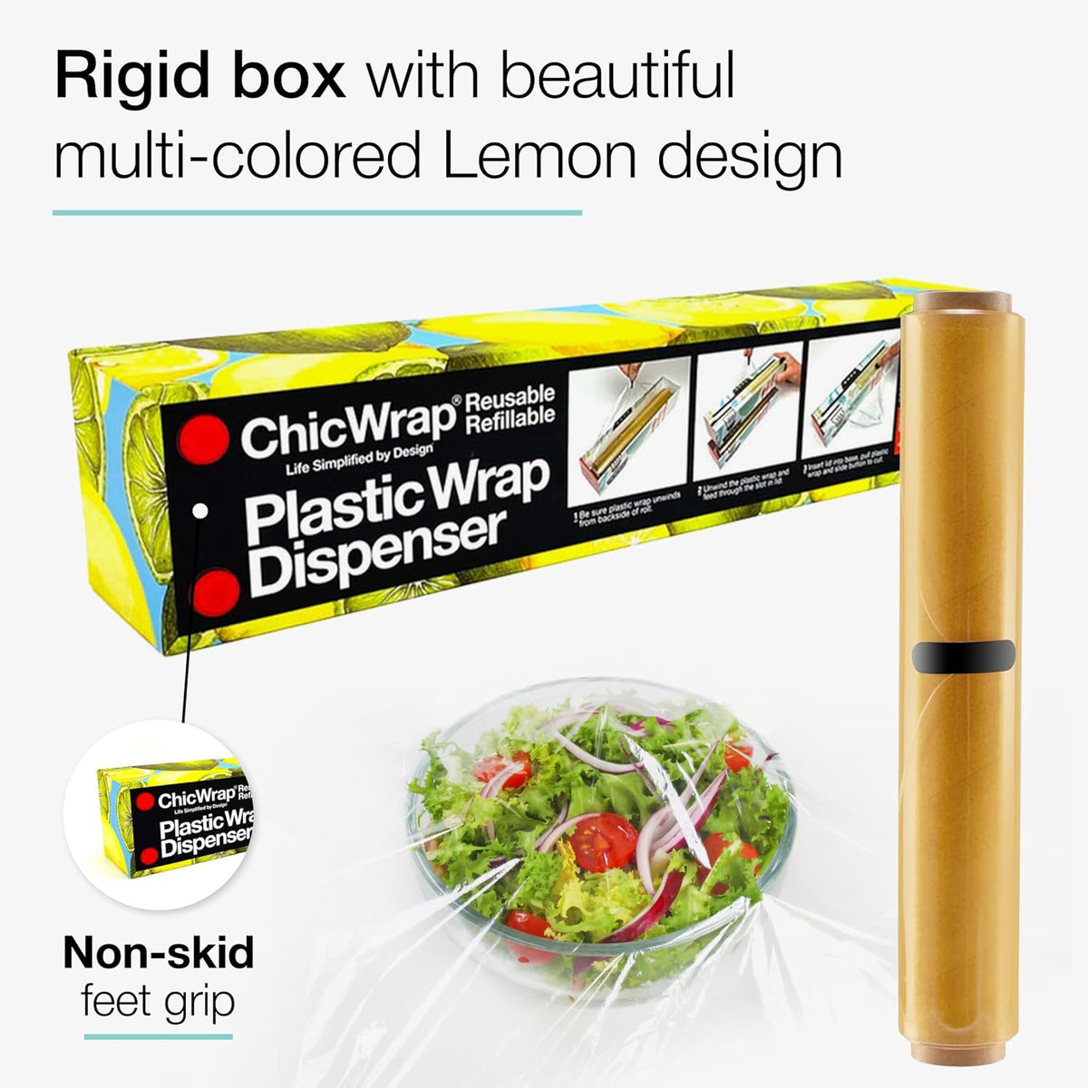 Lemon Style - Plastic Wrap Dispenser - Includes 12"x250' roll