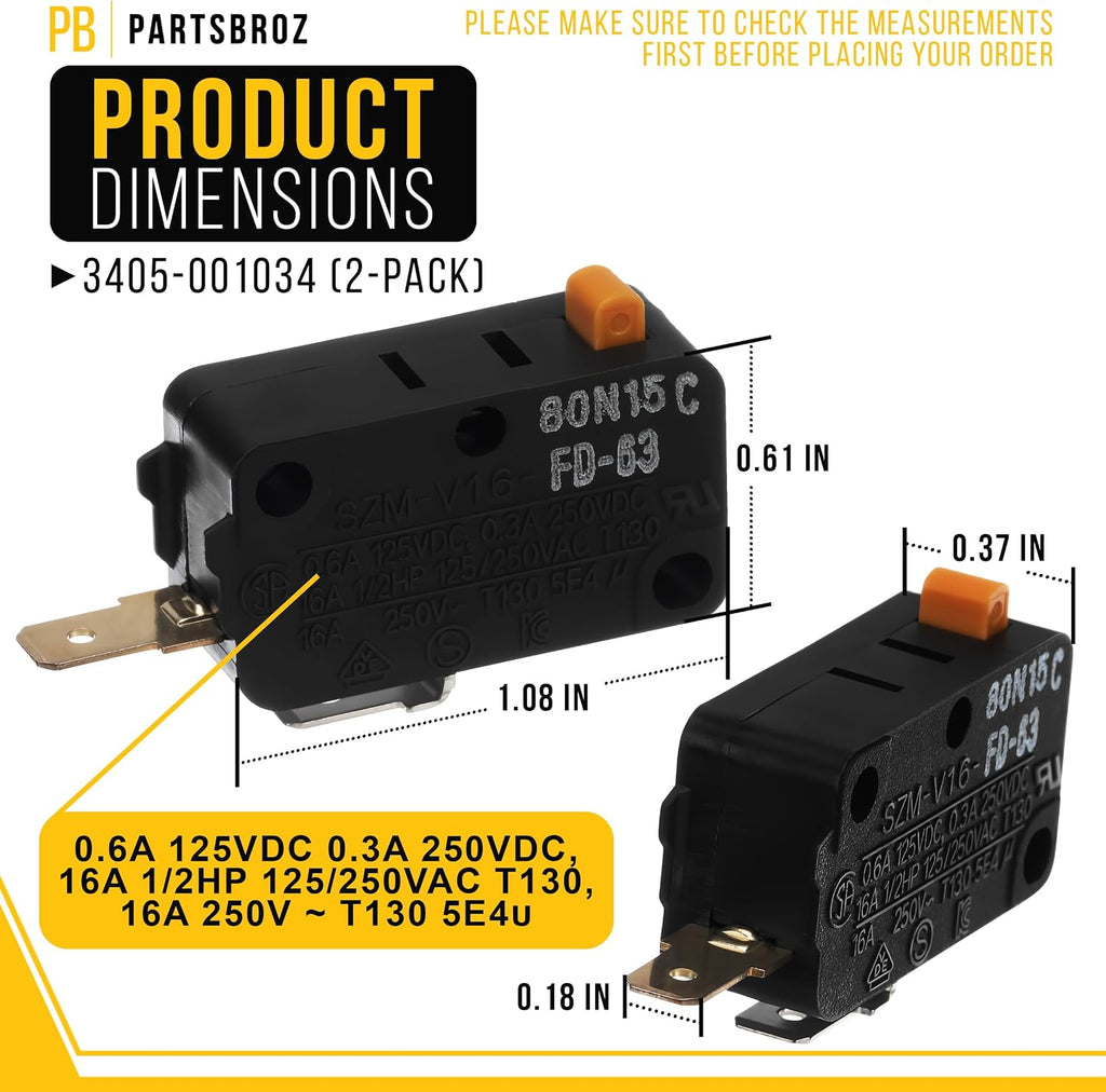 Microwave Door Switch for Samsung SMH1713S