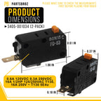 Microwave Door Switch for Samsung JVM6172DK3WW