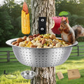 Squirrel Feeder with Metal Drainage Bowl, Squirrel Feeders for Outside, 8.5" Removable Bowl Easy to Clean/Refill, 2