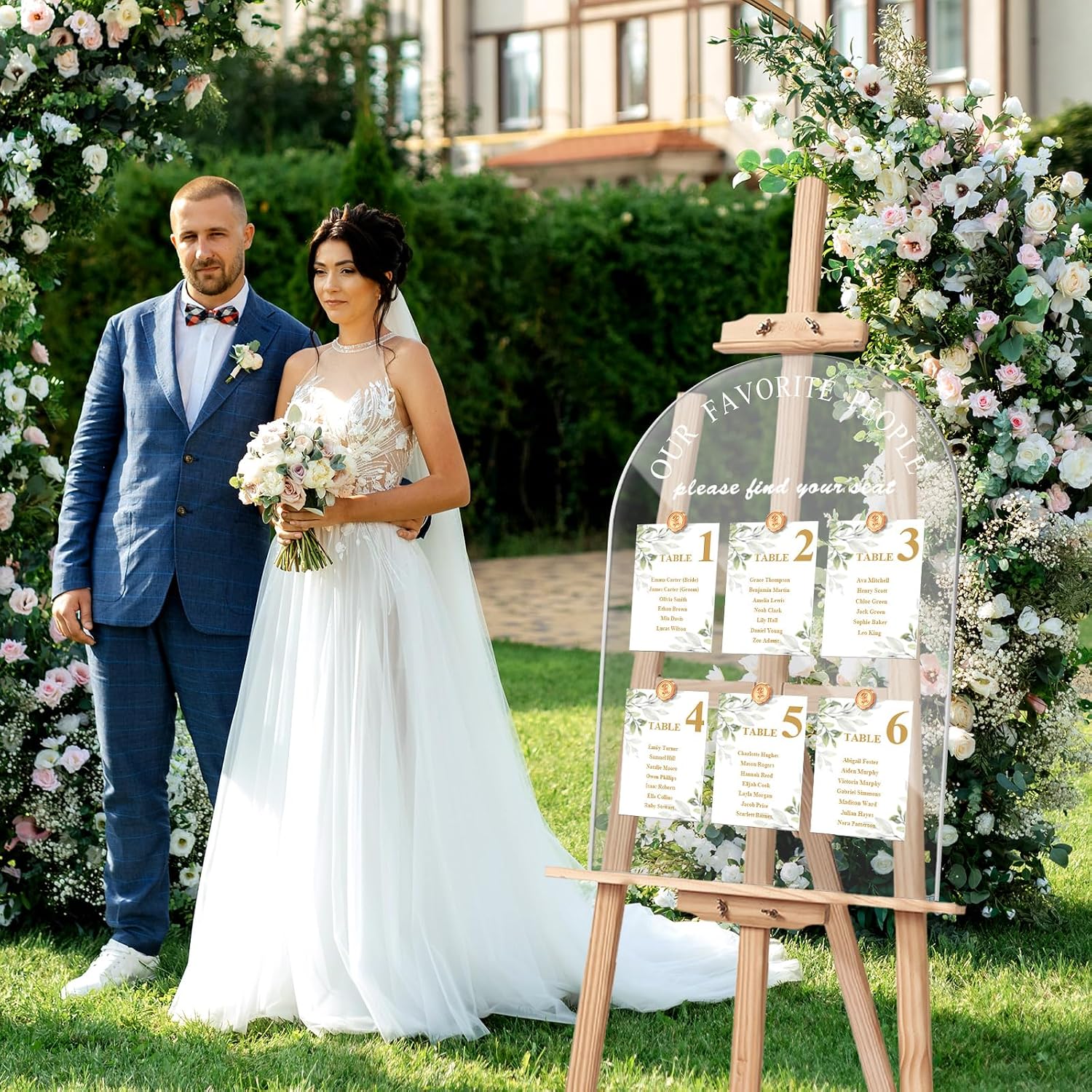 Wedding Seating Chart Board Display 24x18 Clear Welcome Sign