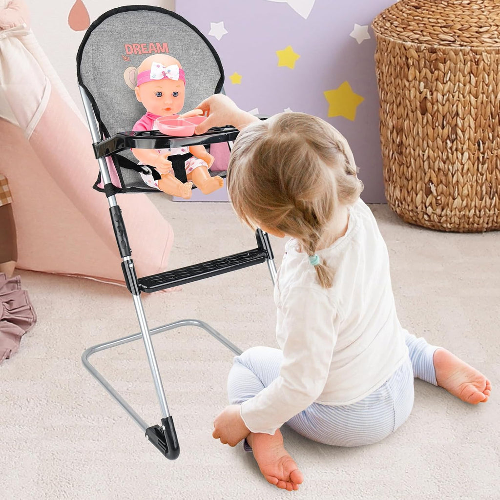Baby Doll Accessories Baby Doll Crib High Chair Diaper Bag Nursery Playset Baby Doll Furniture Set Pretend Play Role