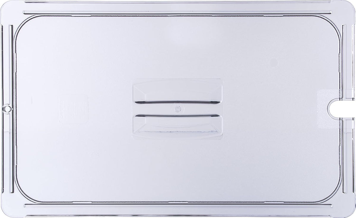 Storplus Full-Size Plastic Food Pan Lid with Notched Handle for Catering, Buffets, and Restaurants, Polycarbonate