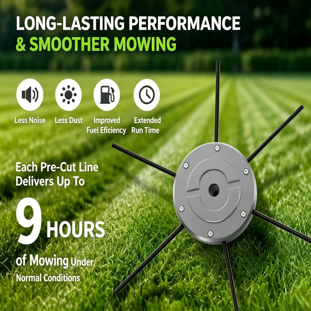 2026 Upgrade Mower Blade Replacement Kit,6-Line Solid Aluminum Weed Trimmer Head,Safe & Efficient Lawn Blade