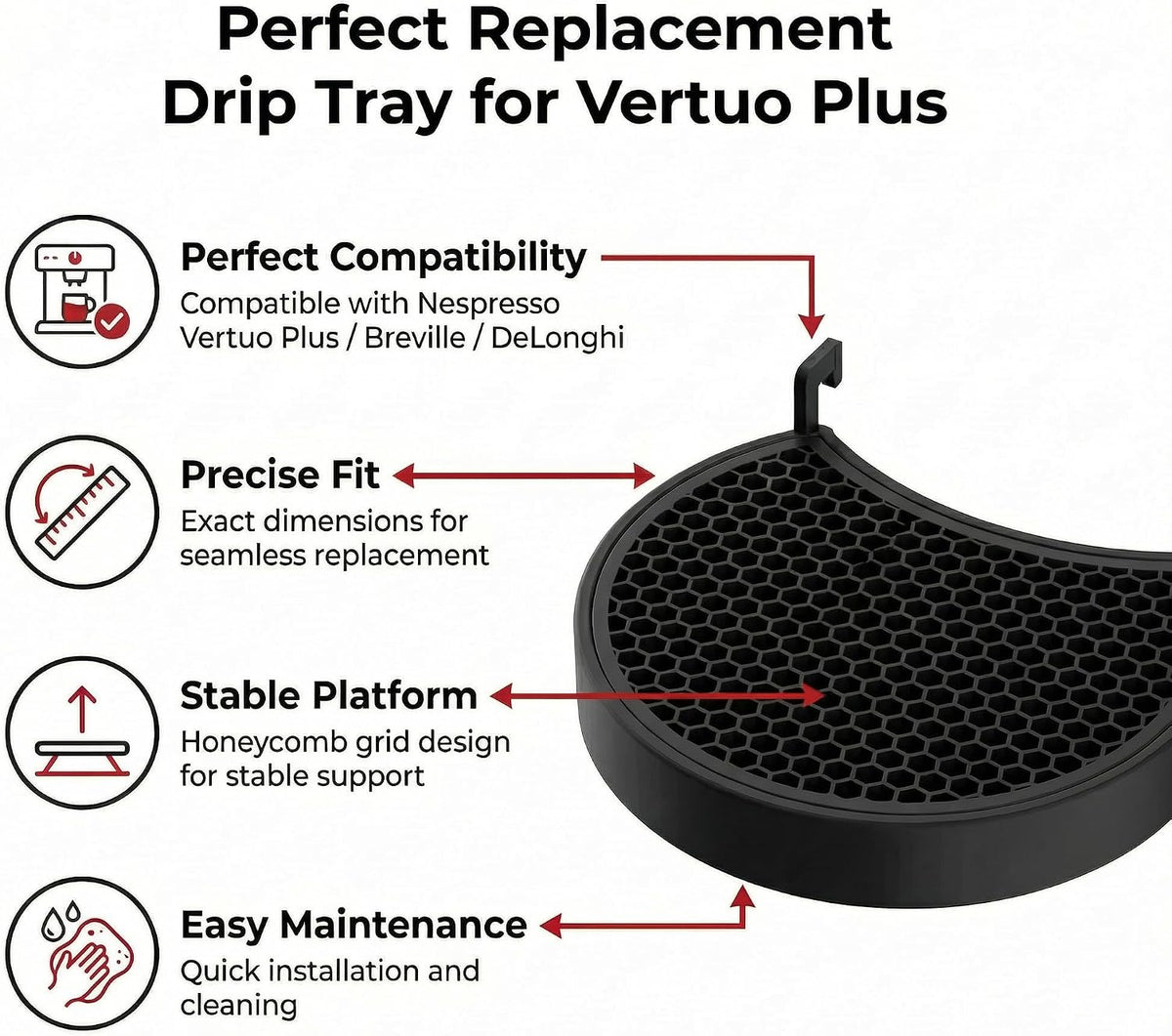 Replacement Drip Tray Fit for Nespresso VertuoPlus