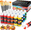 Acrylic Paint Set with 12 Brushes, 24 Colors Wood Craft Paints for Adults Kids Artists Beginners, Rich Pigments