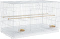 30-inch Flight Bird Cage for Parrots Finches Budgies Cockatiels Parakeets Lovebirds Canaries with Slide-Out Tray, White