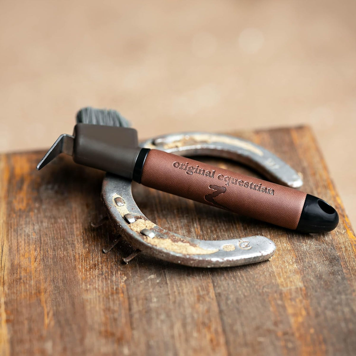 Maddox Leather Handle Hoof Pick - Dark Brown - One Size