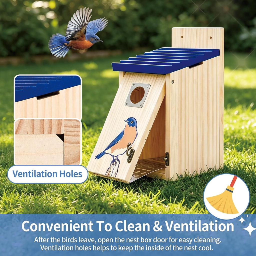 Bird Houses for Outside - Bluebird Houses with Metal Predator Guard