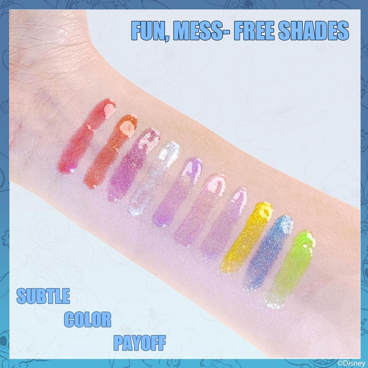 Stitch Lip Gloss Set, 10-Piece Plant-Based, Ages 3+