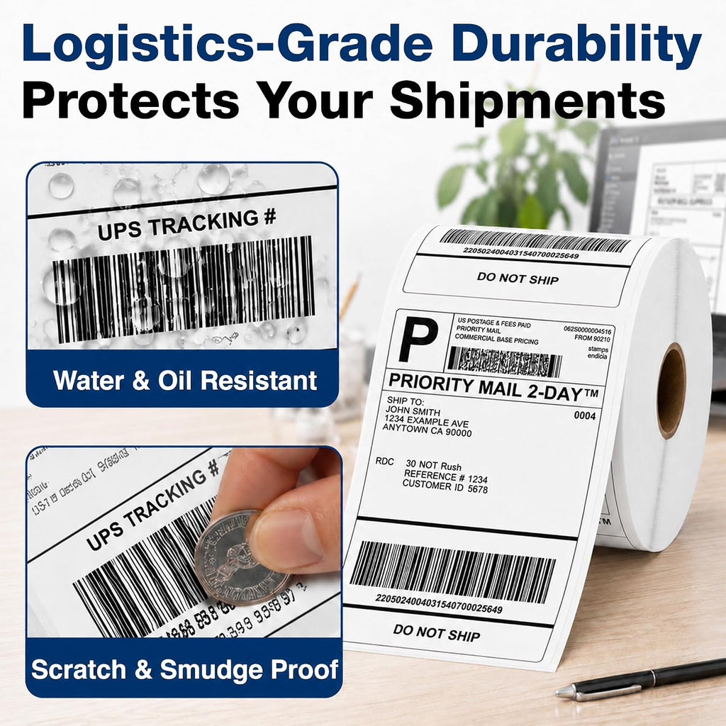 4x6 Direct Thermal Shipping Label Roll - Commercial Grade 1000 Labels