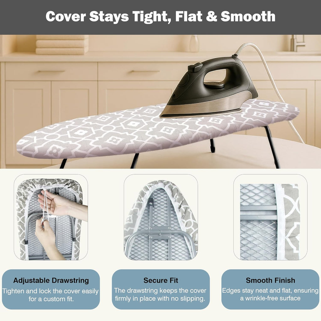 Small Ironing Board Cover and Pad 12.5"x30" Small Iron Board Cover with Padding, Tabletop Mini Ironing Board Cover