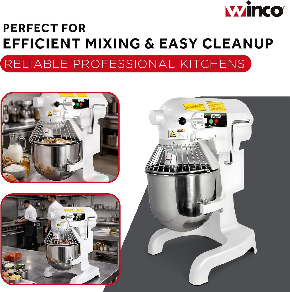 10 L White Commercial-Grade Planetary Mixer