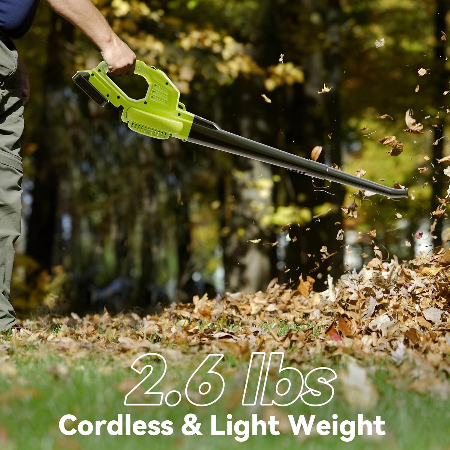 Leaf Blower Cordless with 2 Battery and Charger, 130MPH 180CFM High Speed Leaf Blower with 2 Tubes, 20V Electric Leaf