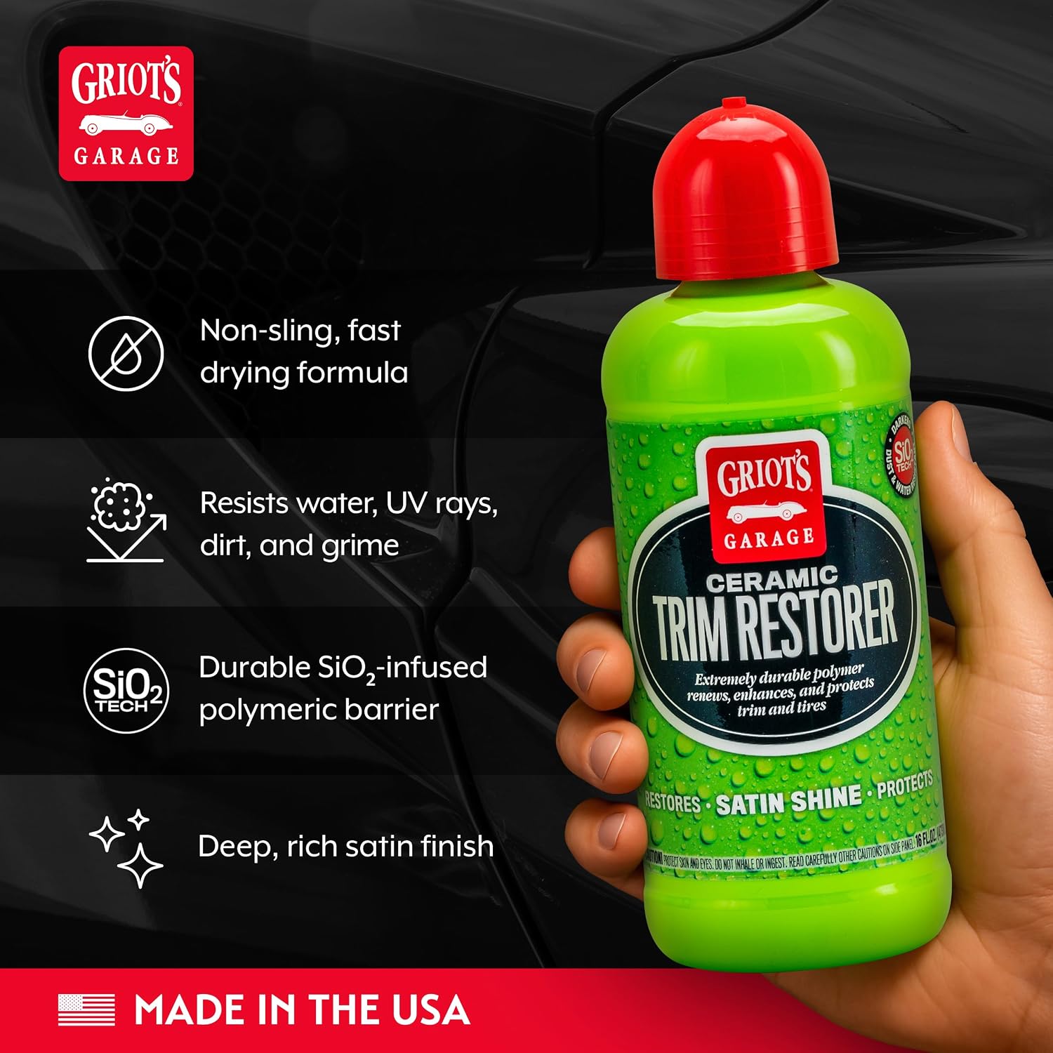 Ceramic Trim Restorer for Car Detailing, Ceramic-Infused Coating for Exterior and Interior Plastics, Vinyl, and More