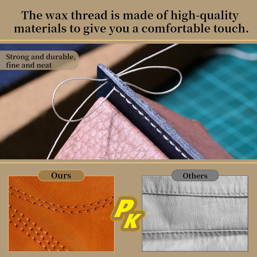 Waxed Thread for Leather 24 Colors Wax Thread for Leather Sewing Thread