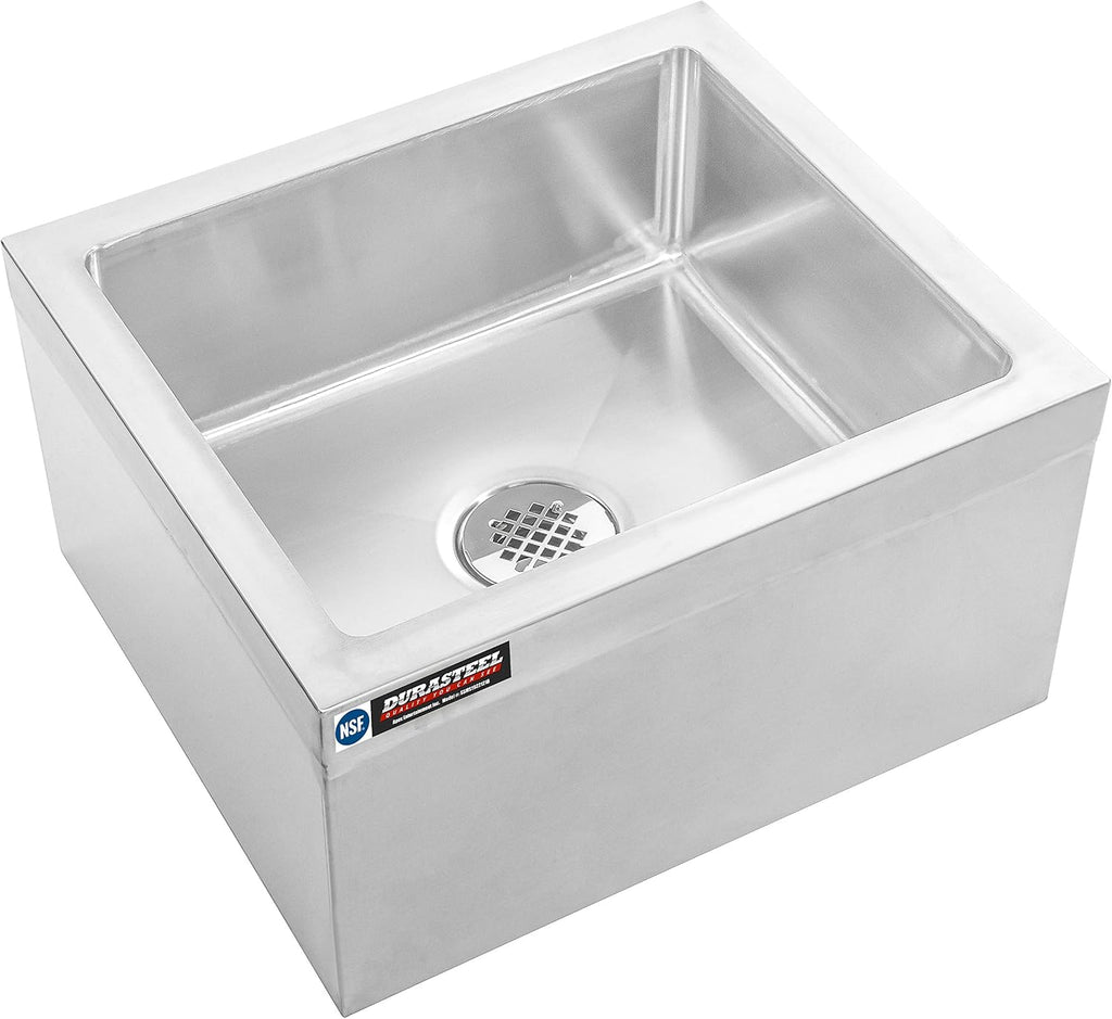 19x22x12 Commercial Floor Mop Sink - NSF Certified 304 Stainless Steel Utility Room Service Basin with Leak Proof