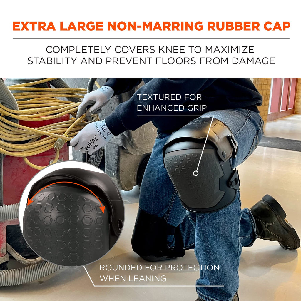ProFlex 360 Knee Pad, Hinged Design, Hard Shell, Non-Marring Rubber Cap, Extra Large