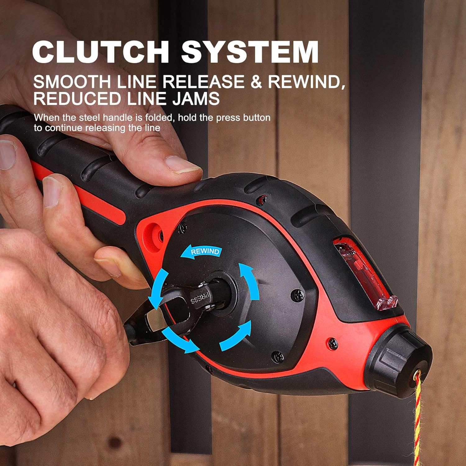 Pro Chalk Line with Handle Releaser – 100ft Chalk Reel and 6:1 Gear Ratio, ABS & TPR Chalk Box, Strong Construction
