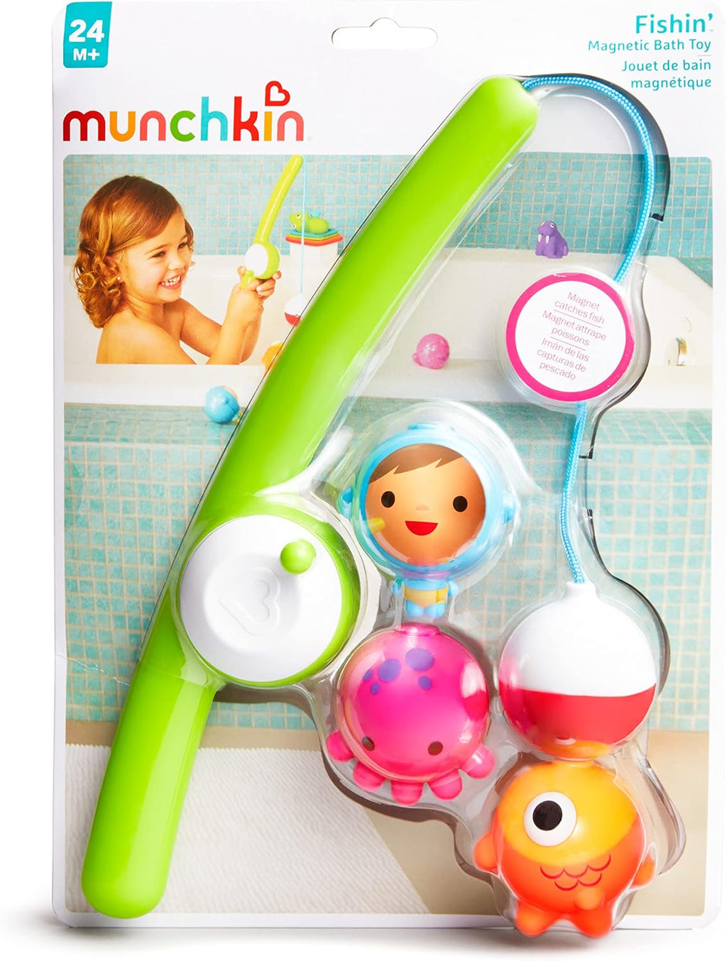 Fishin' Magnetic Baby and Toddler Bath Toy, 4pc Set