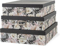 Floral Jumbo Scrapbook Storage Boxes with Lids, Set of 3