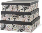 Floral Jumbo Scrapbook Storage Boxes with Lids, Set of 3
