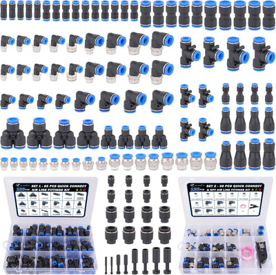 123 Pcs Quick Connect Air Line Fittings Kit Pneumatic Air Fittings