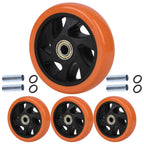 5" Caster Replacement Wheels Heavy Duty Polyurethane 4 Pack Orange