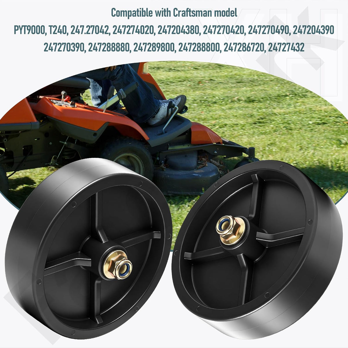 734-0973 Mower Deck Wheels Kit for 32" 38" 42" 44" 46" 48" Riding Mower