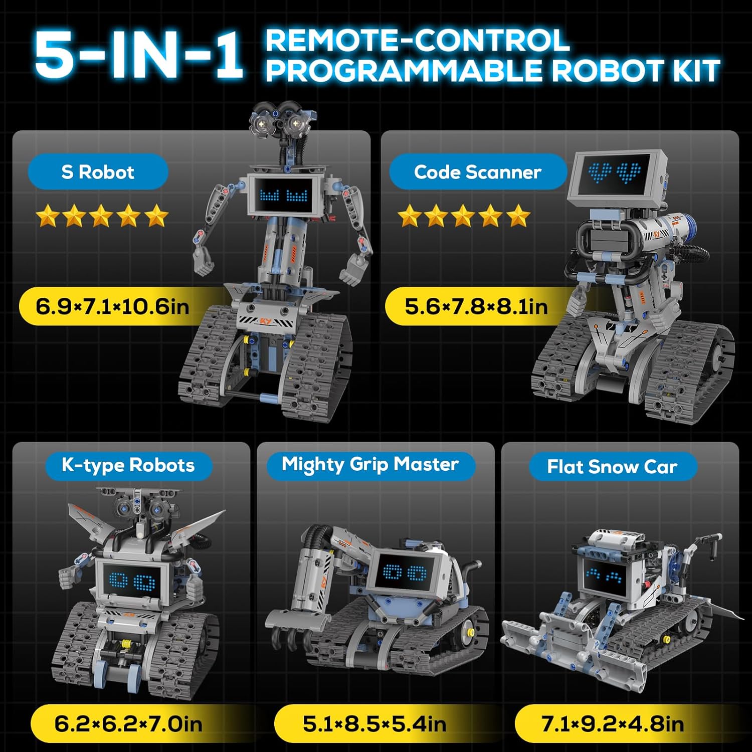 Robot Building Kit with APP/Remote Control STEM Gifts for Boys Age 8-16,Technic Coding Robotic Toys for Kids