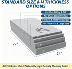 High Density Upholstery Foam Padding Thick 1"X24"X74" Gel Memory Foam