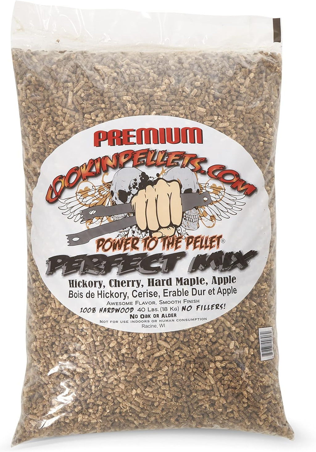 CookinPellets Perfect Mix Natural Hardwood Hickory, Cherry, Hard Maple, and Apple BBQ Grill Wood Pellets for Pellet