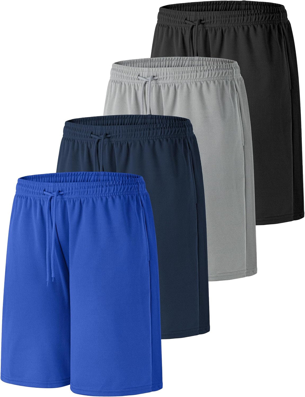 4 Pack Boys Shorts Boy Athletic Shorts Kids Quick Dry Basketball Soccer Shorts with Pockets mesh Elastic Waist