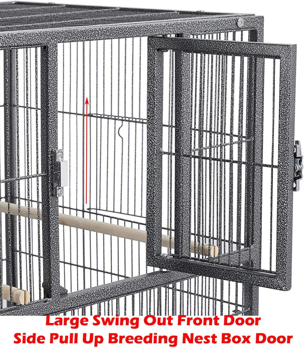 Sturdy Wrought Iron Single Stack Combo Breeding Stacker Center Divided Breeder Bird Flight Double Rolling Cage with