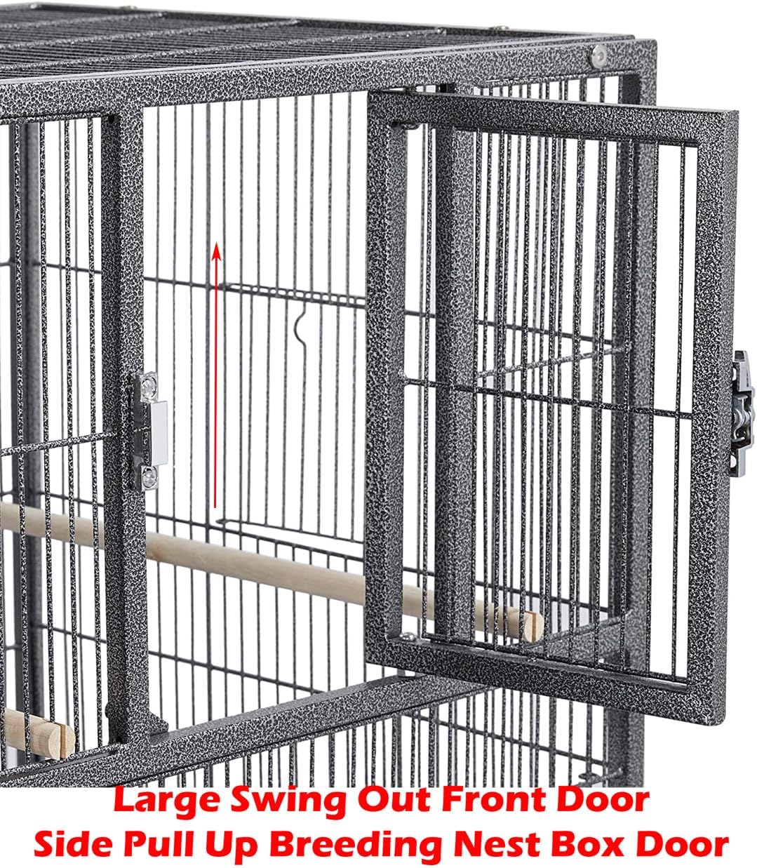 Sturdy Wrought Iron Single Stack Combo Breeding Stacker Center Divided Breeder Bird Flight Double Rolling Cage with
