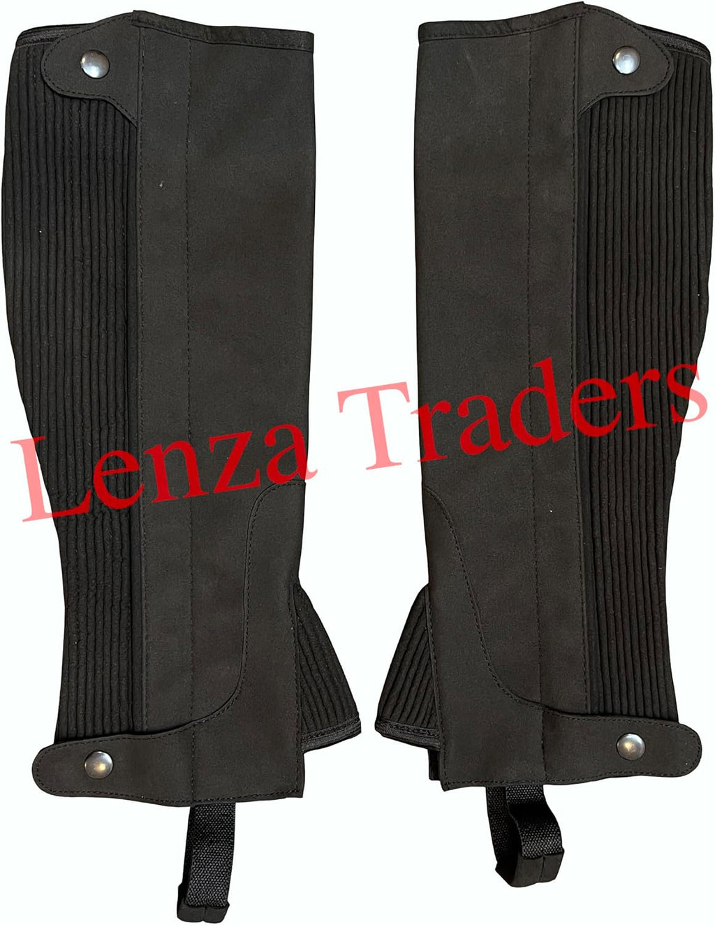 Half Chaps Black Amara Equestrian English Riding Unisex Adult Half Chap Premium Synthetic Amara Leather