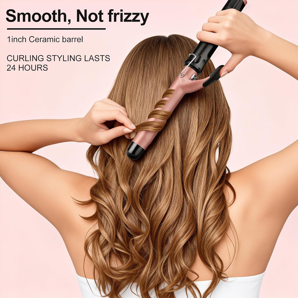 Hair Curling Iron Wand 1Inch for Classic Curls&Natural Waves | Professional Ceramic Hair Curler Wand, Adjustable