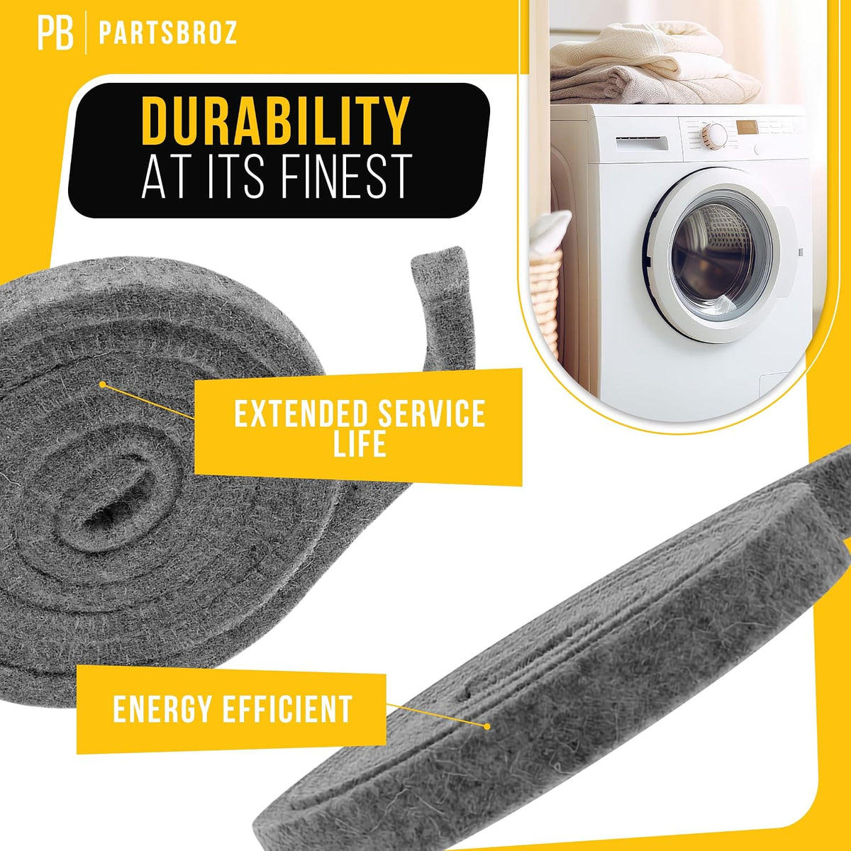 Dryer Lower Drum Felt Seal for General Electric GE DCVH680EJ0WW