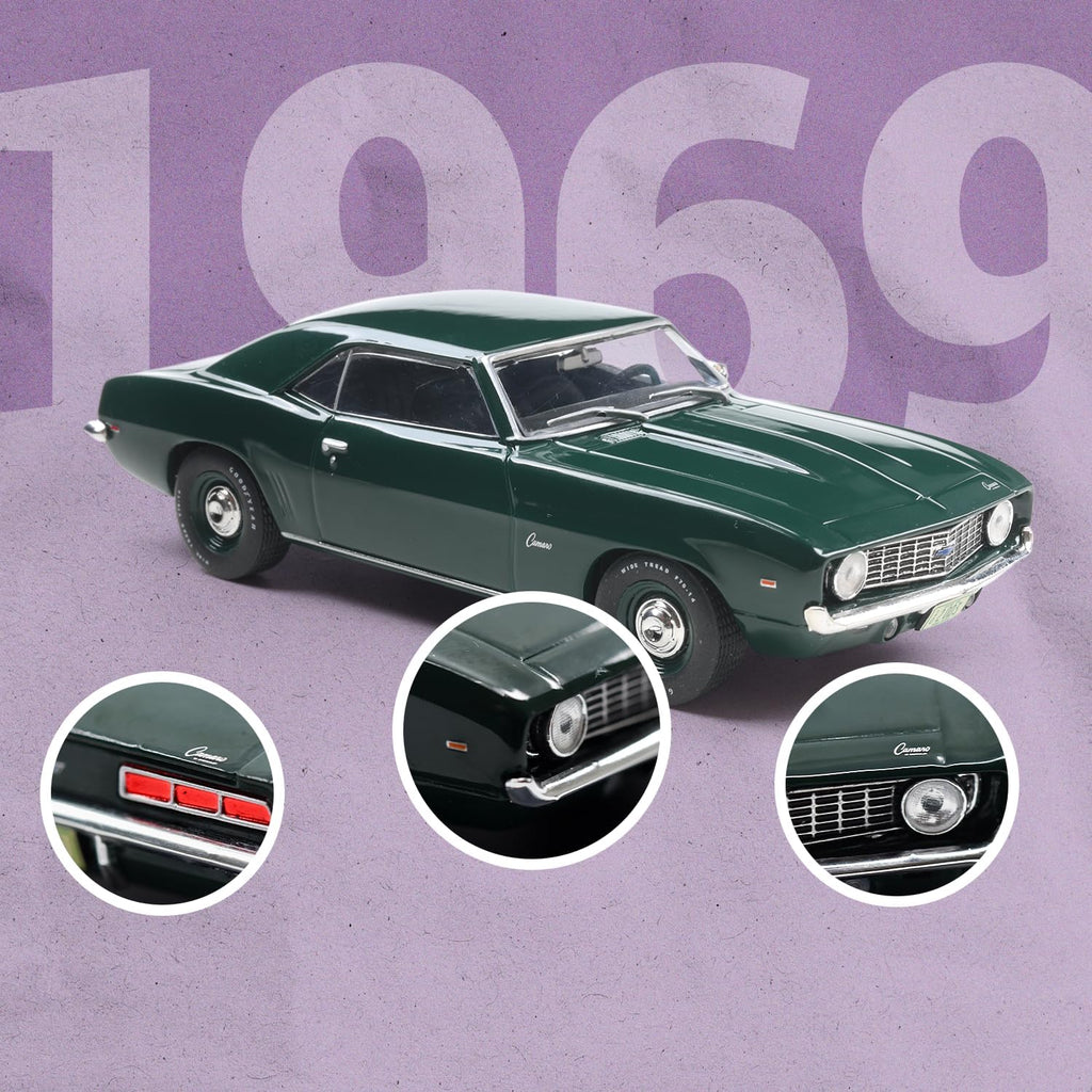 Classic 1:43 American ZL 1-1969 Diecast Car - Collectible Legendary Vintage Model with Display Base & Precisely